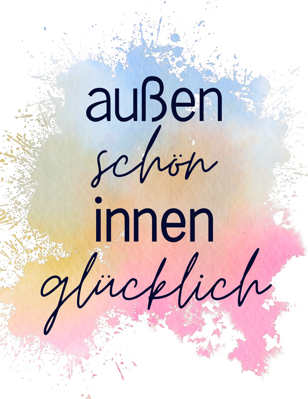 außen schön innen glücklich Postkarte(1)